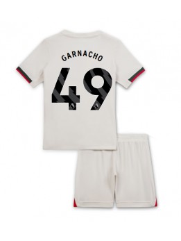 Billige Chelsea Alejandro Garnacho #49 Bortedraktsett Barn 2025-26 Kortermet (+ Korte bukser)